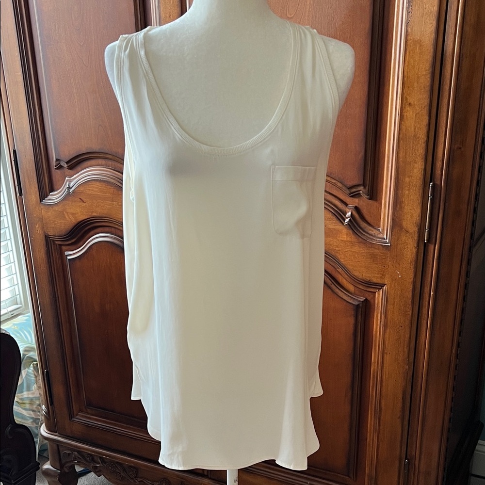 LOFT Cream Sleeveless Tank Top, NWOT, L